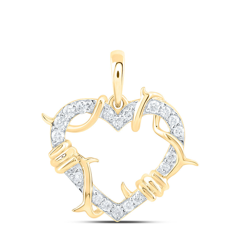 1/5CTW-NAT DIA P1 GIFT HEART PENDANT Daisy Joyeria