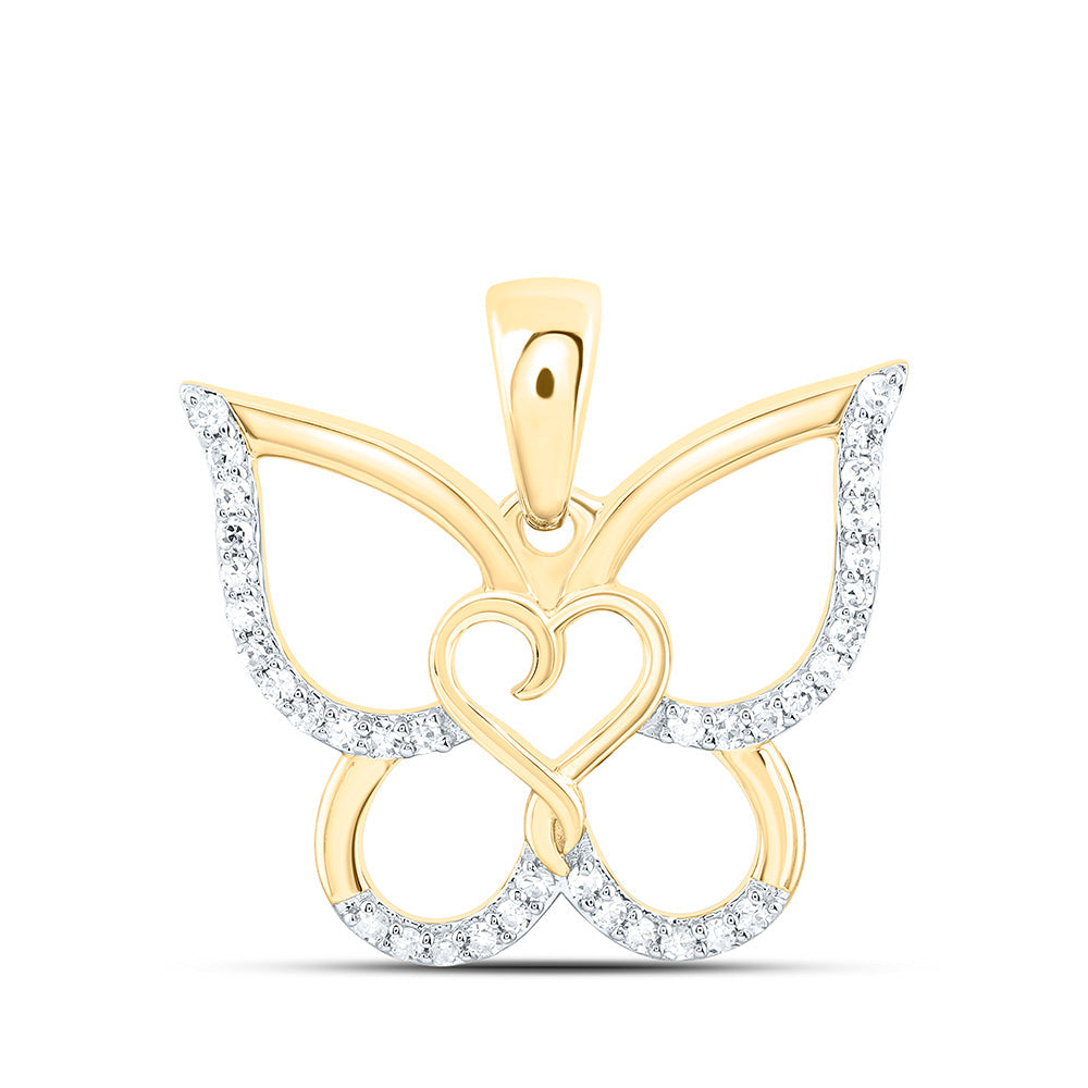 1/6CTW-NAT DIA CN FASHION HEART BUTTERFLY PENDANT Daisy Joyeria