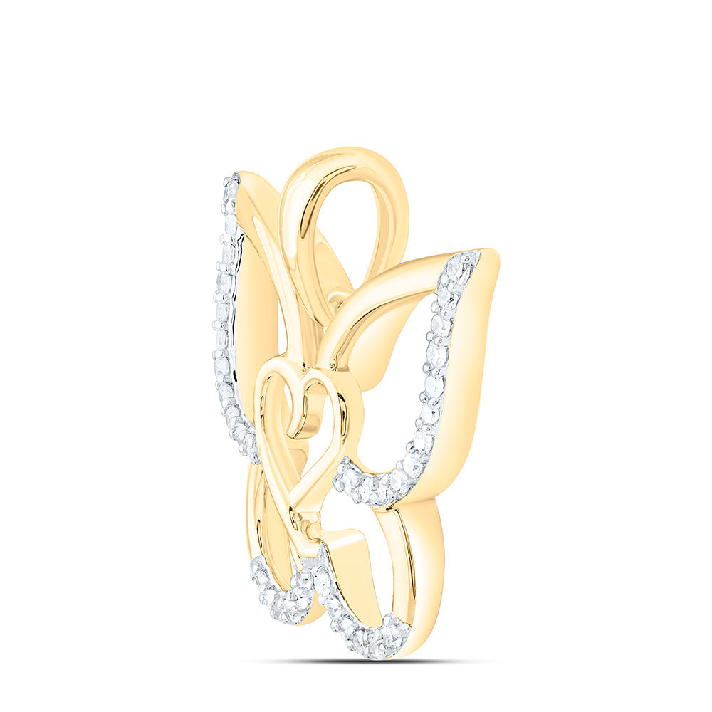 1/6CTW-NAT DIA CN FASHION HEART BUTTERFLY PENDANT Daisy Joyeria