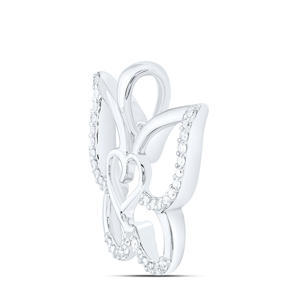 1/6CTW-NAT DIA CN FASHION HEART BUTTERFLY PENDANT Daisy Joyeria