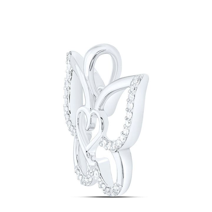 1/6CTW-NAT DIA CN FASHION HEART BUTTERFLY PENDANT Daisy Joyeria