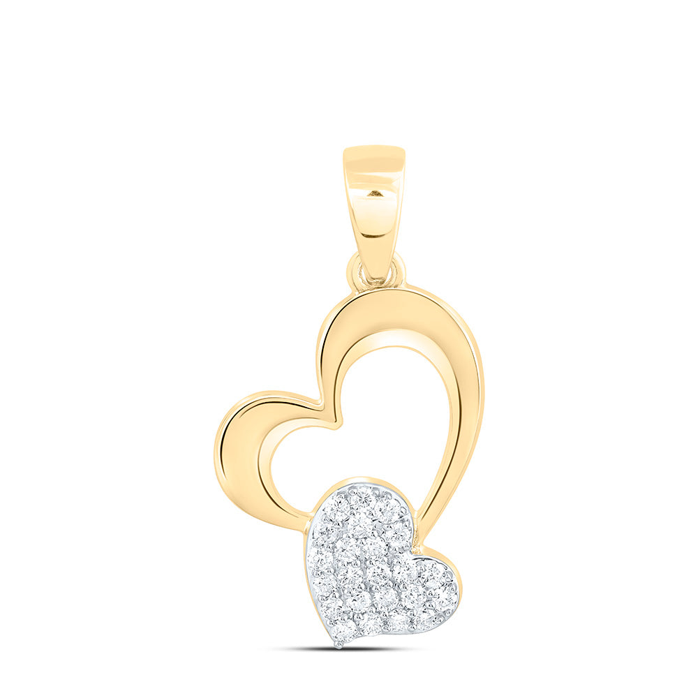 1/8CTW-NAT DIA CN FASHION HEART PENDANT Daisy Joyeria