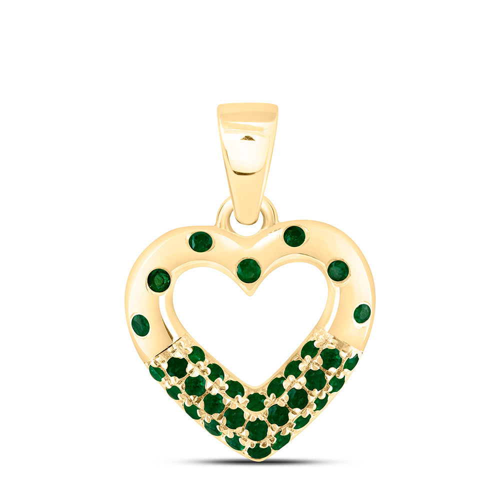 1/4CTW-RD-EM NAT GEM HEART PENDANT Daisy Joyeria