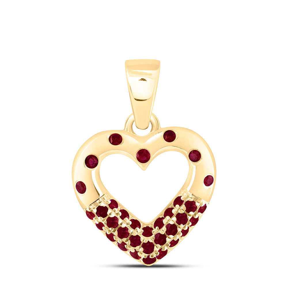 1/4CTW-RD-RU NAT GEM HEART PENDANT Daisy Joyeria