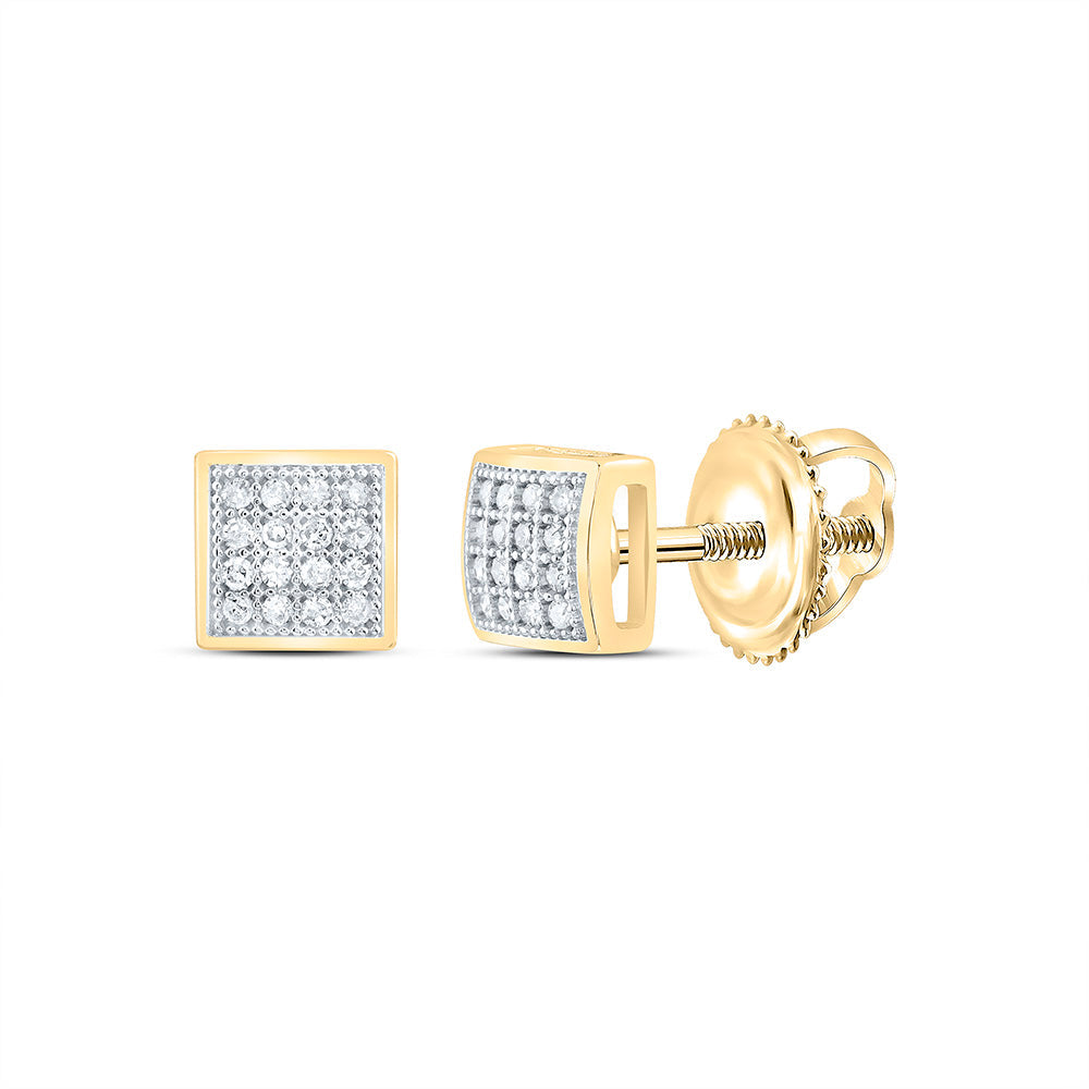 1/10CTW-NAT DIA P1 GIFT MICRO-PAVE SQUARE EARRING Daisy Joyeria