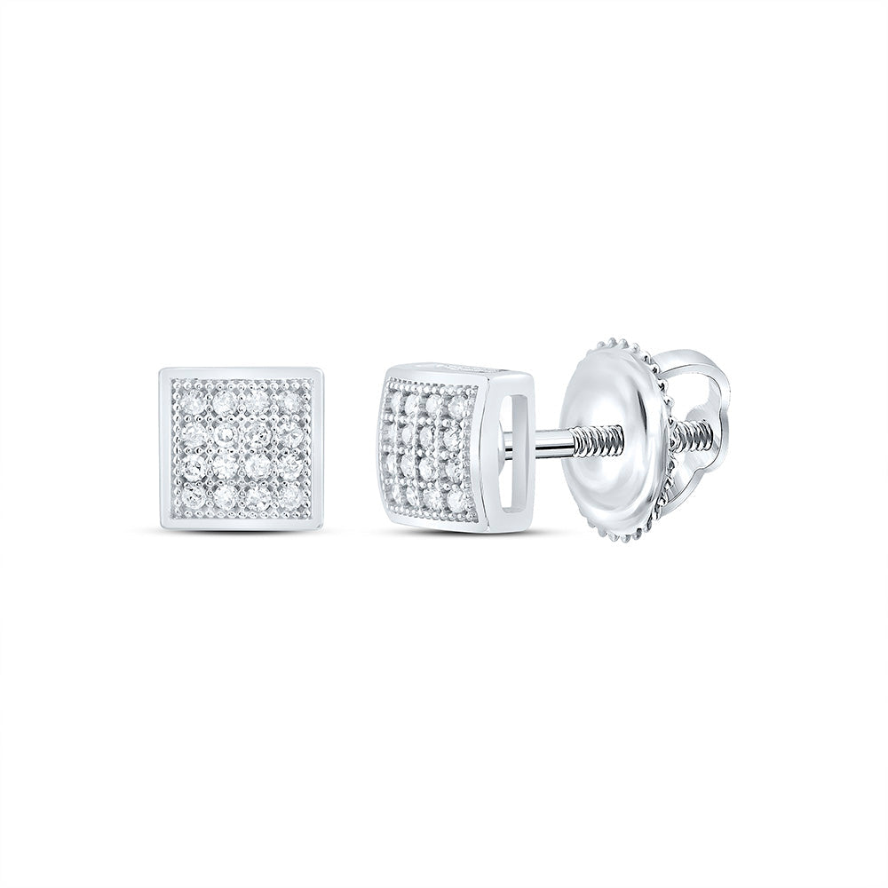 1/10CTW-NAT DIA P1 GIFT MICRO-PAVE SQUARE EARRING Daisy Joyeria