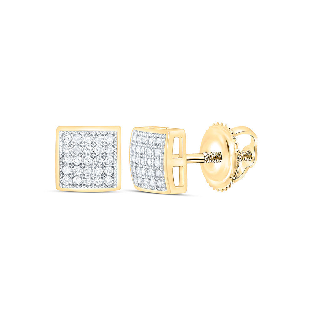 1/8CTW-NAT DIA P1 GIFT MICRO-PAVE SQUARE EARRING Daisy Joyeria