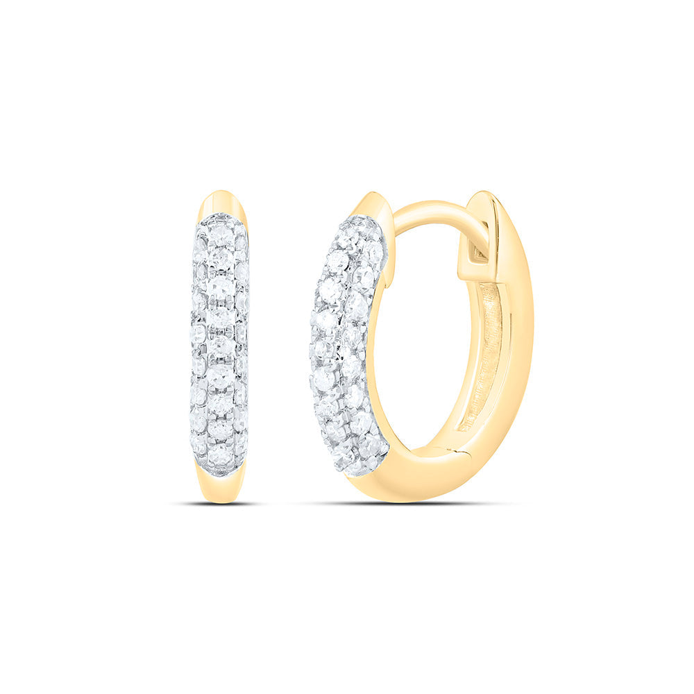 1/8CTW-NAT DIA P1 GIFT MICRO-PAVE HOOP EARRING Daisy Joyeria