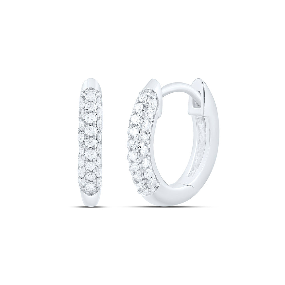 1/8CTW-NAT DIA P1 GIFT MICRO-PAVE HOOP EARRING Daisy Joyeria