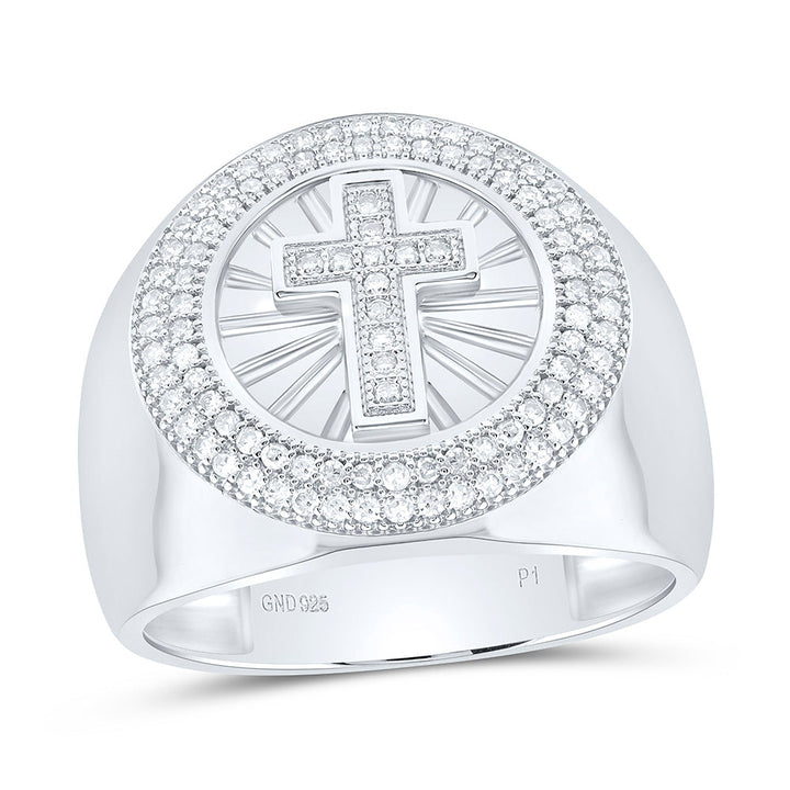 1/4CTW-NAT DIA P1 GIFT CROSS ROUND RING Daisy Joyeria