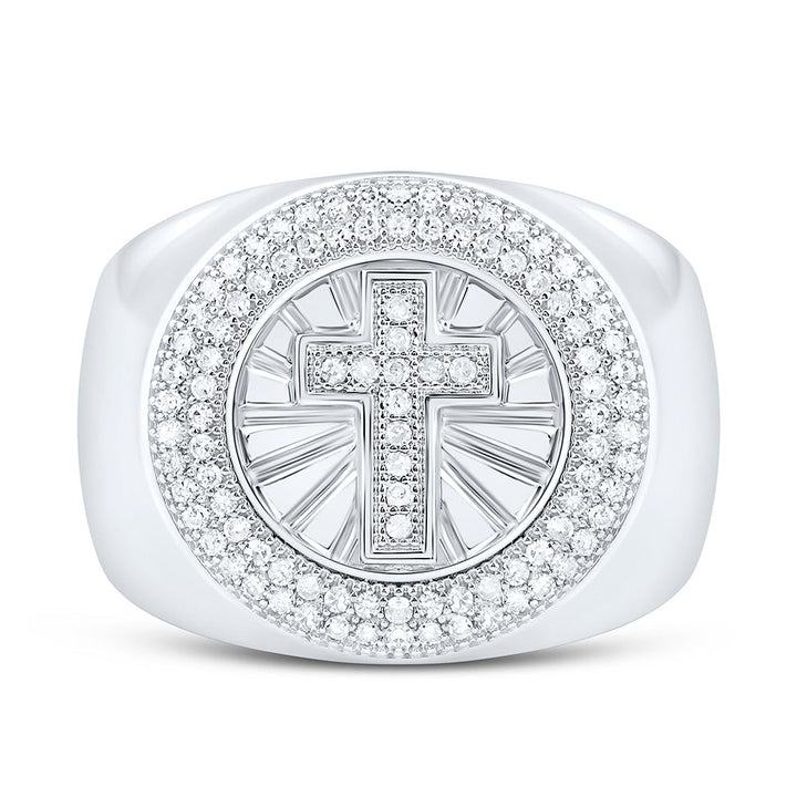 1/4CTW-NAT DIA P1 GIFT CROSS ROUND RING Daisy Joyeria