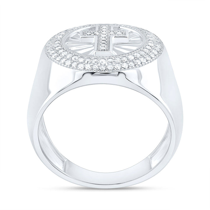 1/4CTW-NAT DIA P1 GIFT CROSS ROUND RING Daisy Joyeria