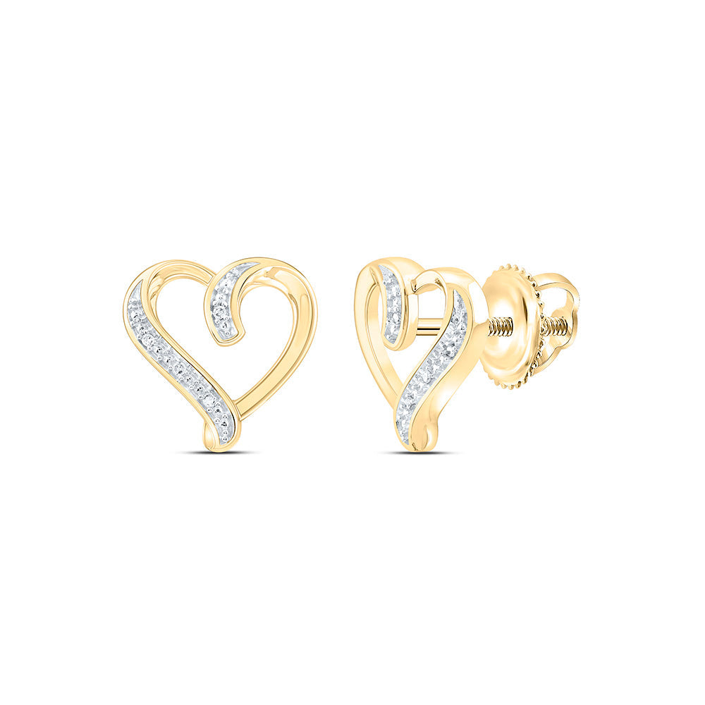 0.02CTW-NAT DIA P1 GIFT MICRO-PAVE HEART EARRING Daisy Joyeria