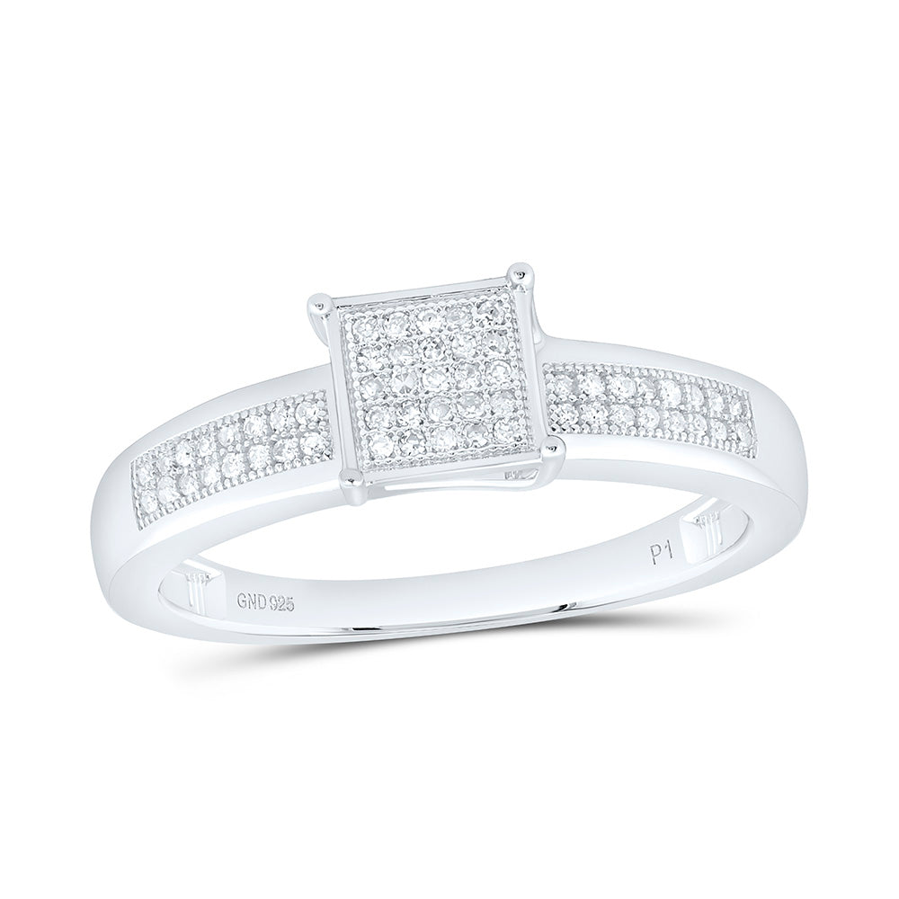 1/10CTW-NAT DIA P1 GIFT MICRO-PAVE SQUARE RING Daisy Joyeria