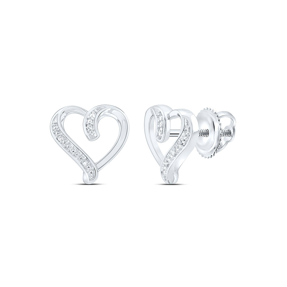 0.02CTW-NAT DIA P1 GIFT MICRO-PAVE HEART EARRING Daisy Joyeria