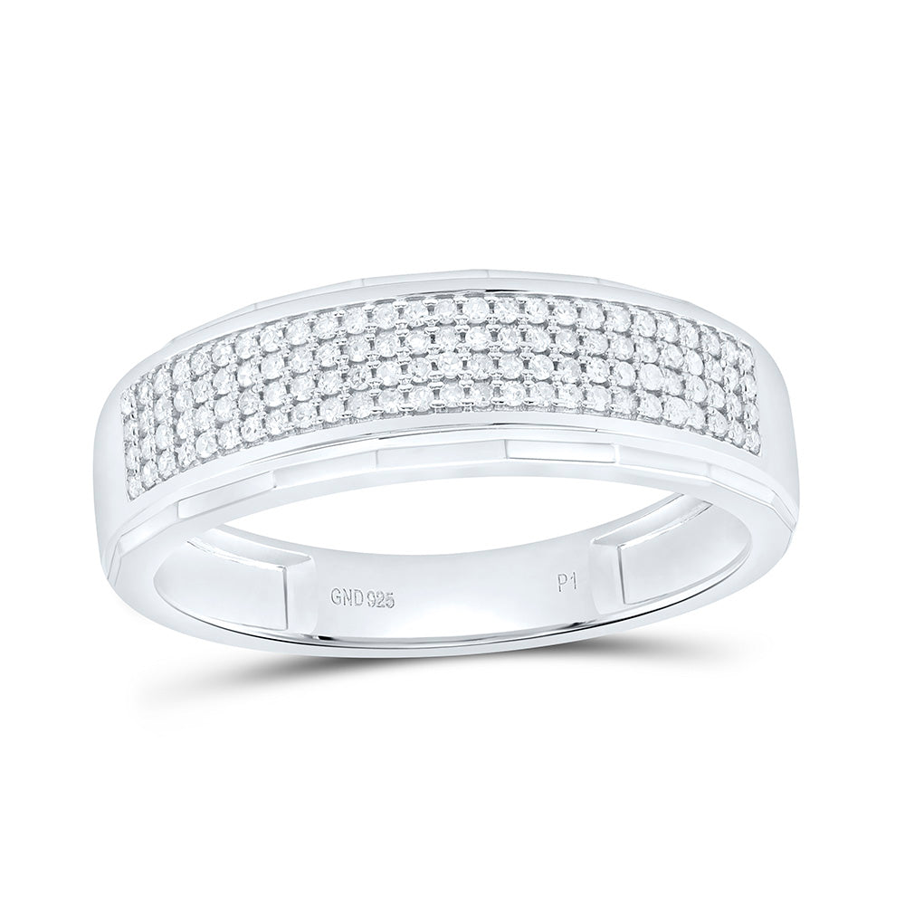 1/4CTW-NAT DIA P1 GIFT MICRO-PAVE  MENS  BAND Daisy Joyeria