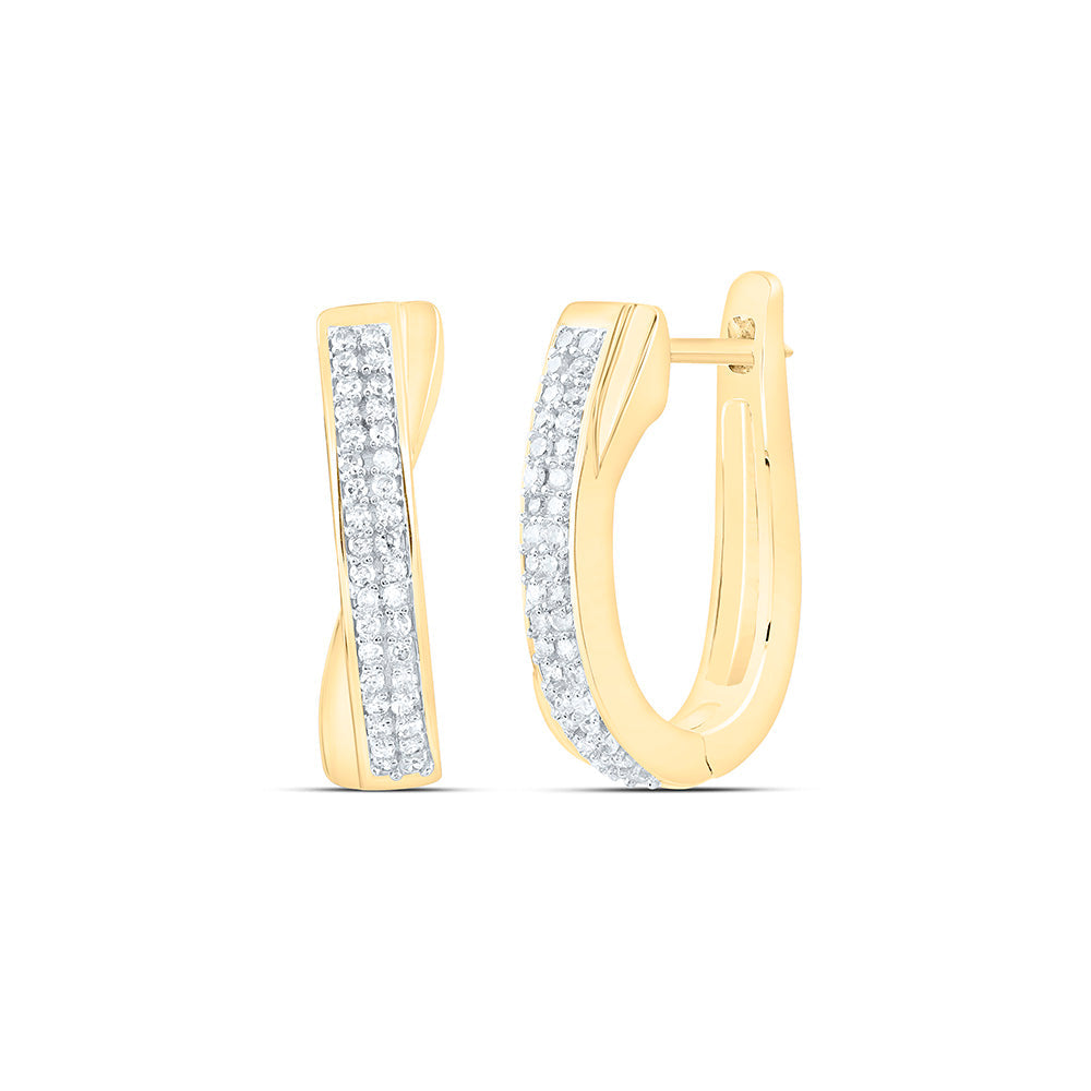 1/6CTW-NAT DIA P1 GIFT MICRO-PAVE HOOP EARRING Daisy Joyeria