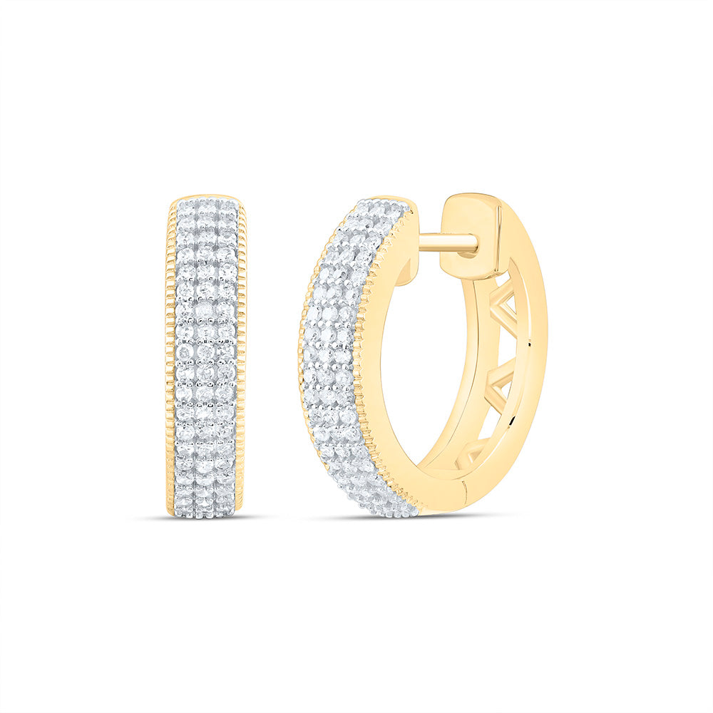 1/5CTW-NAT DIA P1 GIFT MICRO-PAVE HOOP EARRING Daisy Joyeria
