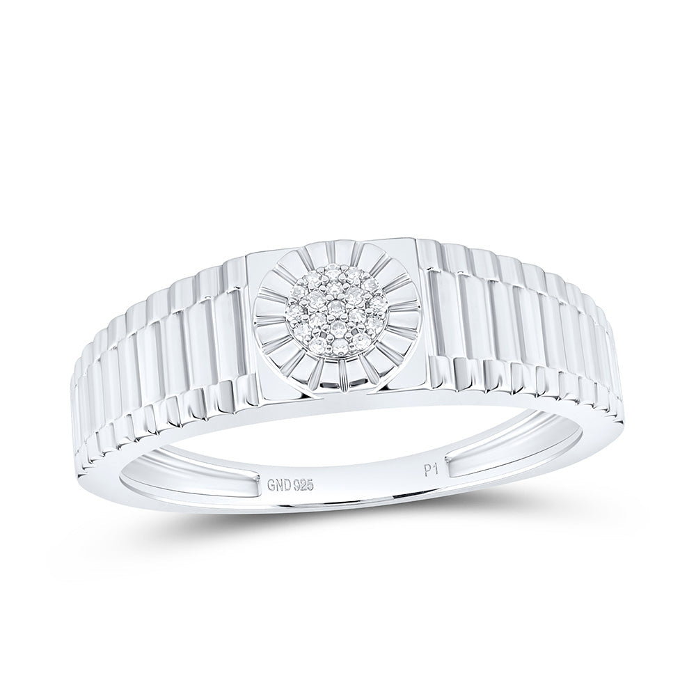 1/20CTW-NAT DIA P1 GIFT MICRO-PAVE ROUND MENS RING Daisy Joyeria