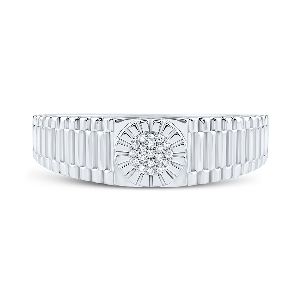 1/20CTW-NAT DIA P1 GIFT MICRO-PAVE ROUND MENS RING Daisy Joyeria
