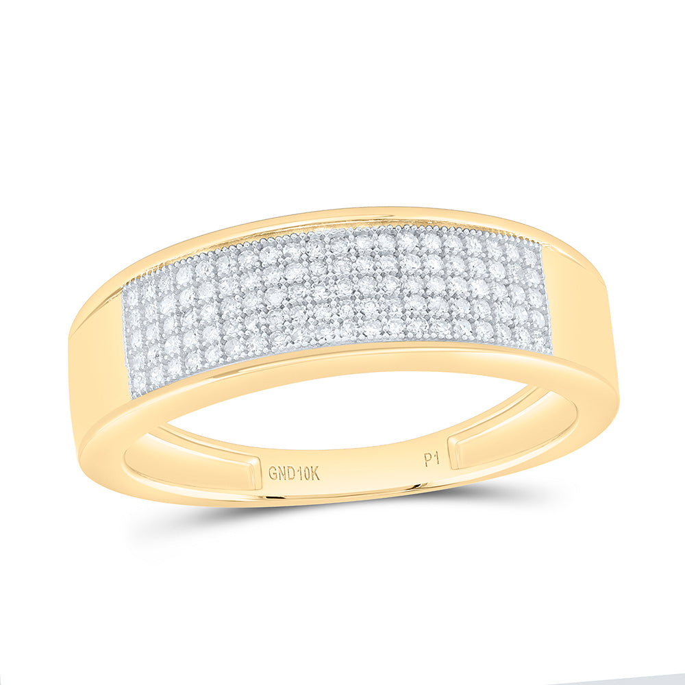 1/4CTW-NAT DIA P1 GIFT MICRO-PAVE MENS BAND Daisy Joyeria