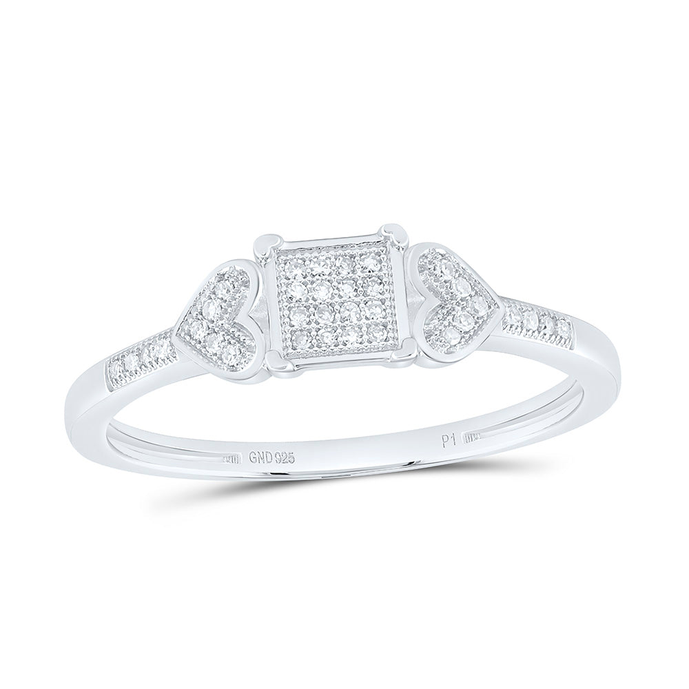 1/12CTW-NAT DIA P1 GIFT MICRO-PAVE HEART SQUARE RING Daisy Joyeria