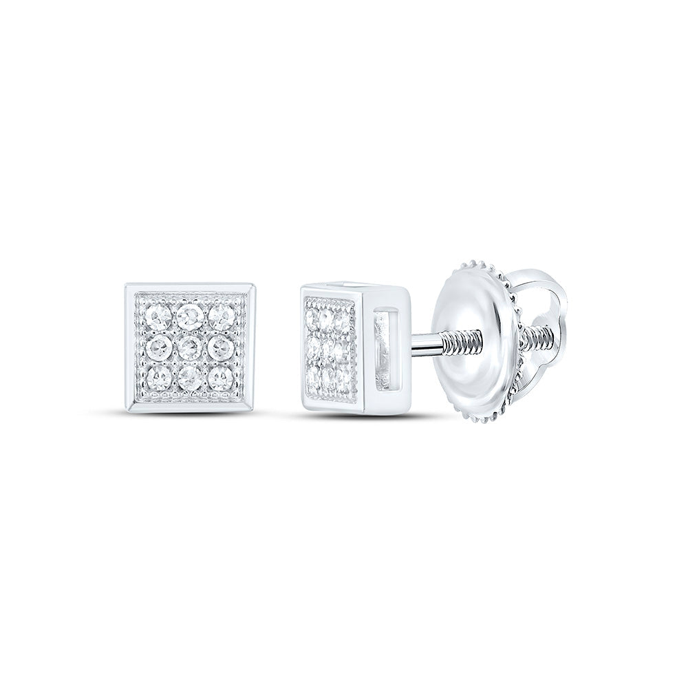 1/20CTW-NAT DIA P1 GIFT MICRO-PAVE SQUARE EARRING Daisy Joyeria