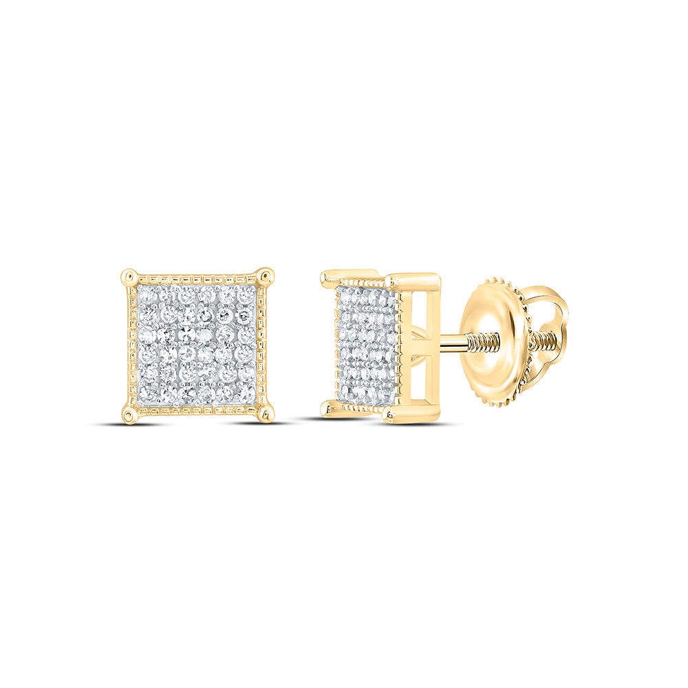 1/6CTW-NAT DIA P1 GIFT MICRO-PAVE SQUARE EARRING Daisy Joyeria