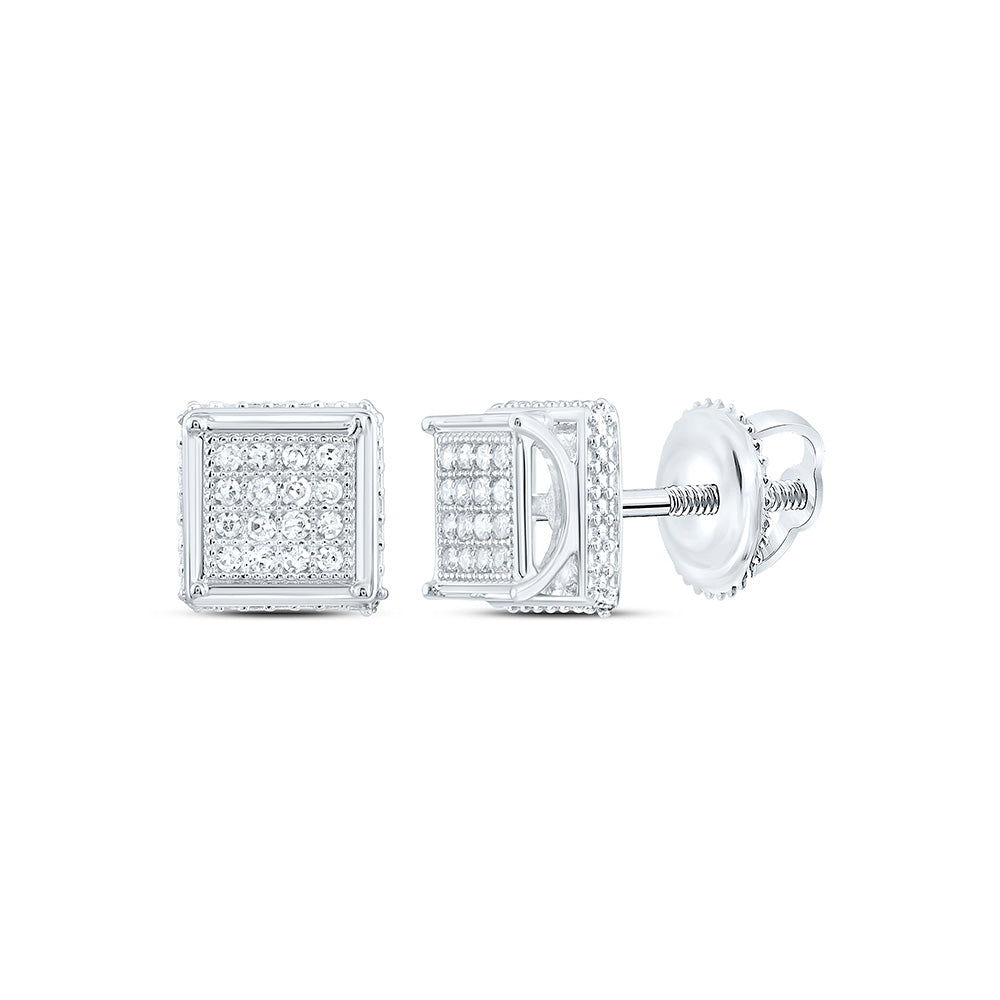 1/12CTW-NAT DIA P1 GIFT MICRO-PAVE SQUARE EARRING Daisy Joyeria