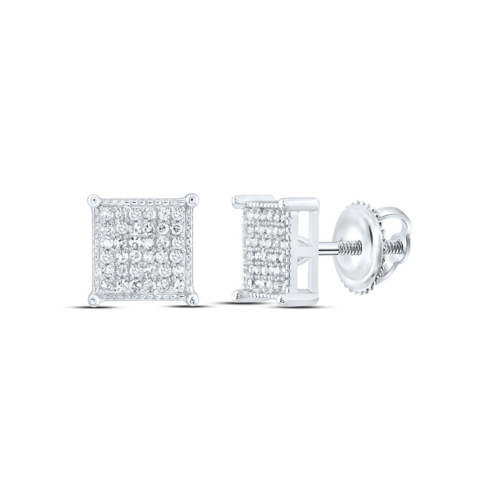 1/6CTW-NAT DIA P1 GIFT MICRO-PAVE SQUARE EARRING Daisy Joyeria