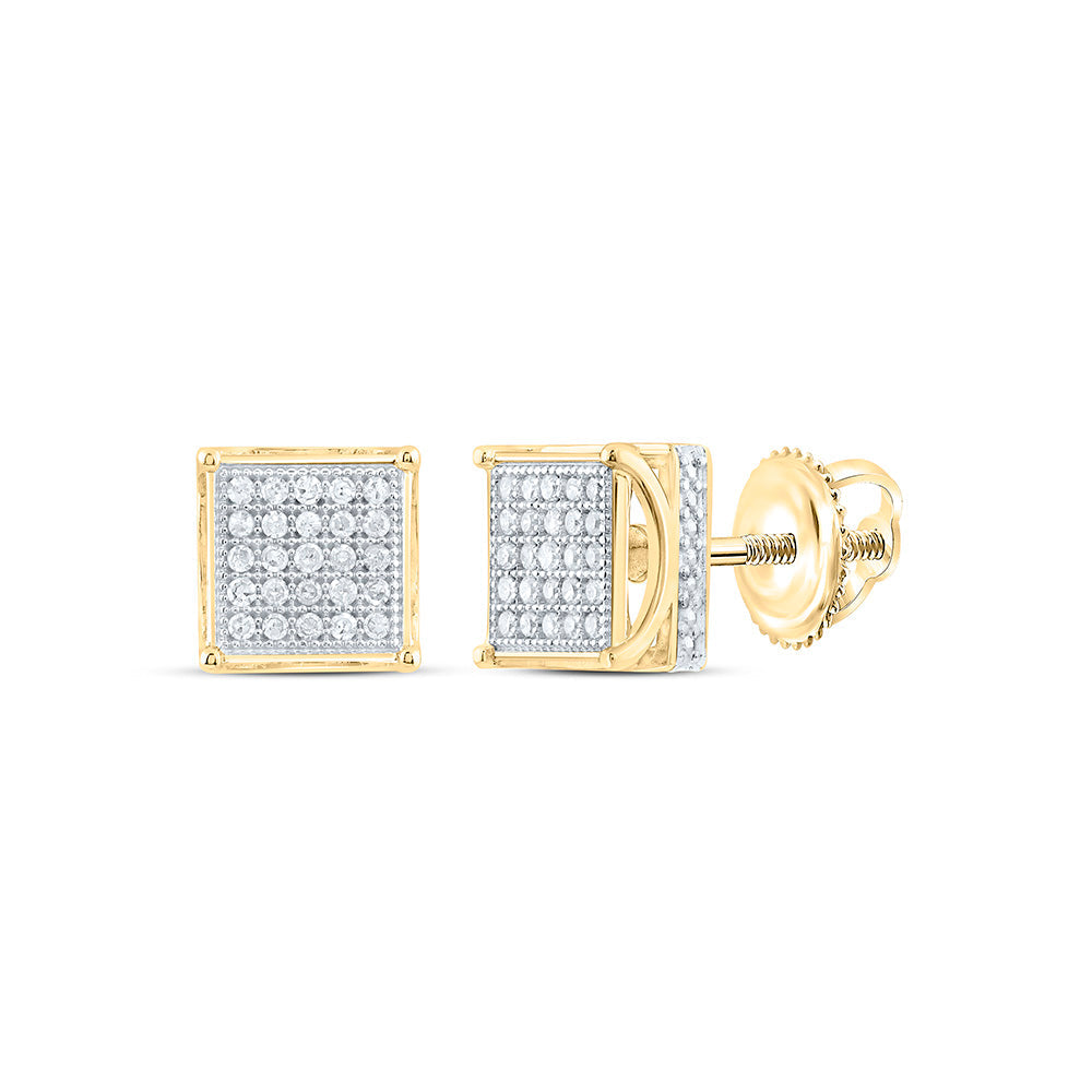 1/8CTW-NAT DIA P1 GIFT MICRO-PAVE SQUARE EARRING Daisy Joyeria