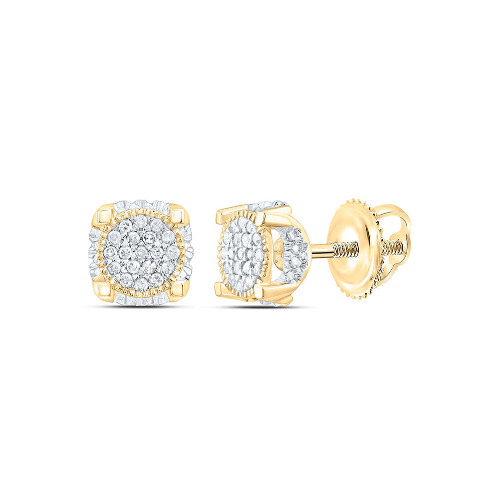 1/8CTW-NAT DIA P1 GIFT MICRO-PAVE ROUND EARRING Daisy Joyeria