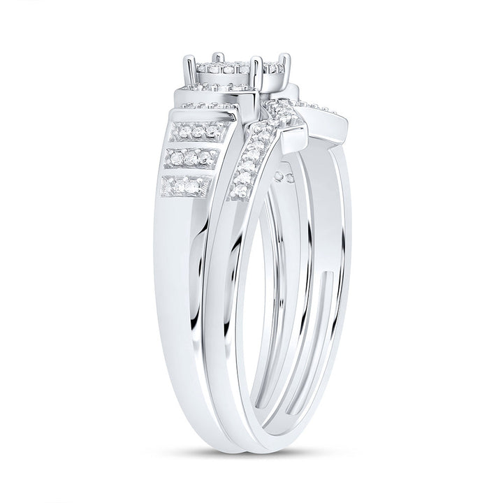 1/6CTW-NAT DIA P1 GIFT MICRO-PAVE ROUND BRIDAL SET Daisy Joyeria