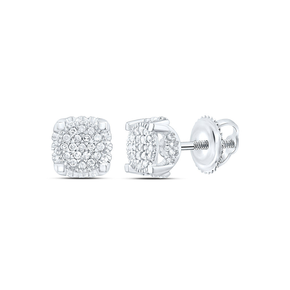 1/8CTW-NAT DIA P1 GIFT MICRO-PAVE ROUND EARRING Daisy Joyeria
