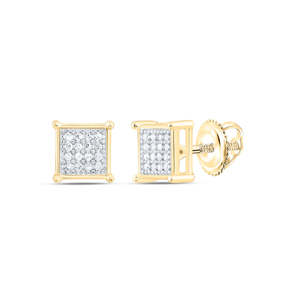 1/10CTW-NAT DIA P1 GIFT MICRO-PAVE SQUARE EARRING Daisy Joyeria