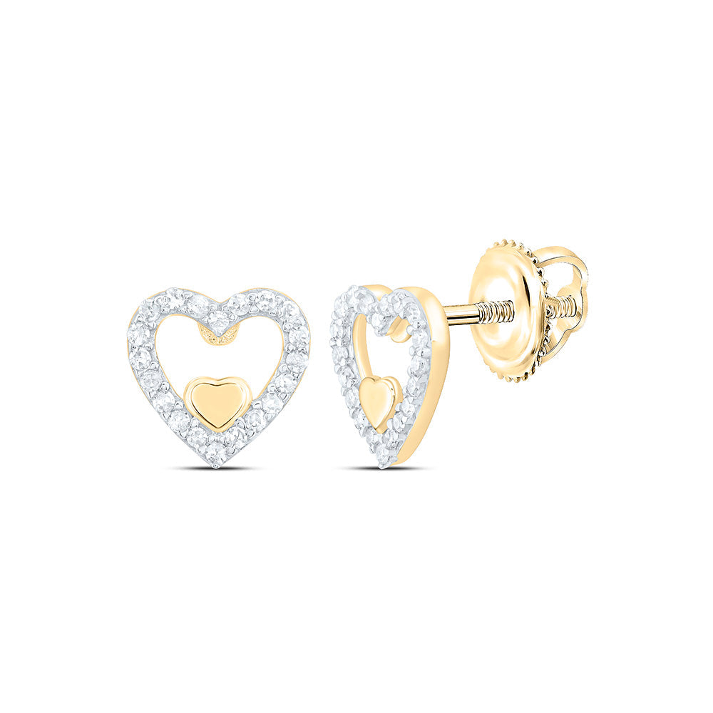 1/10CTW-NAT DIA P1 GIFT HEART EARRING Daisy Joyeria