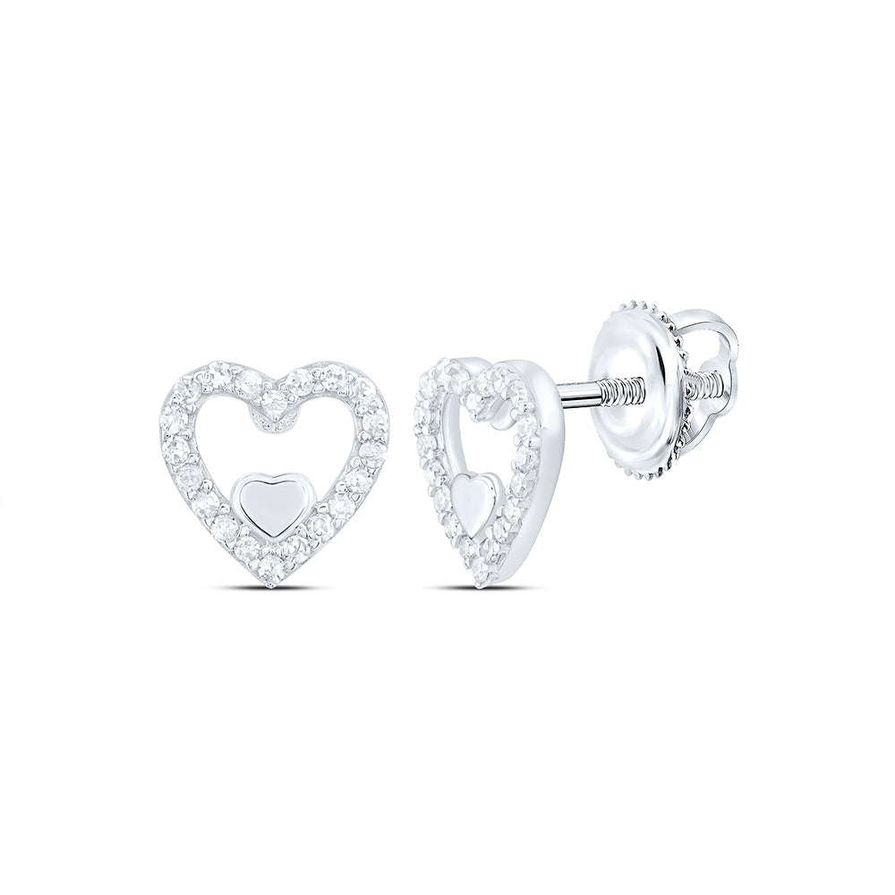 1/10CTW-NAT DIA P1 GIFT HEART EARRING Daisy Joyeria