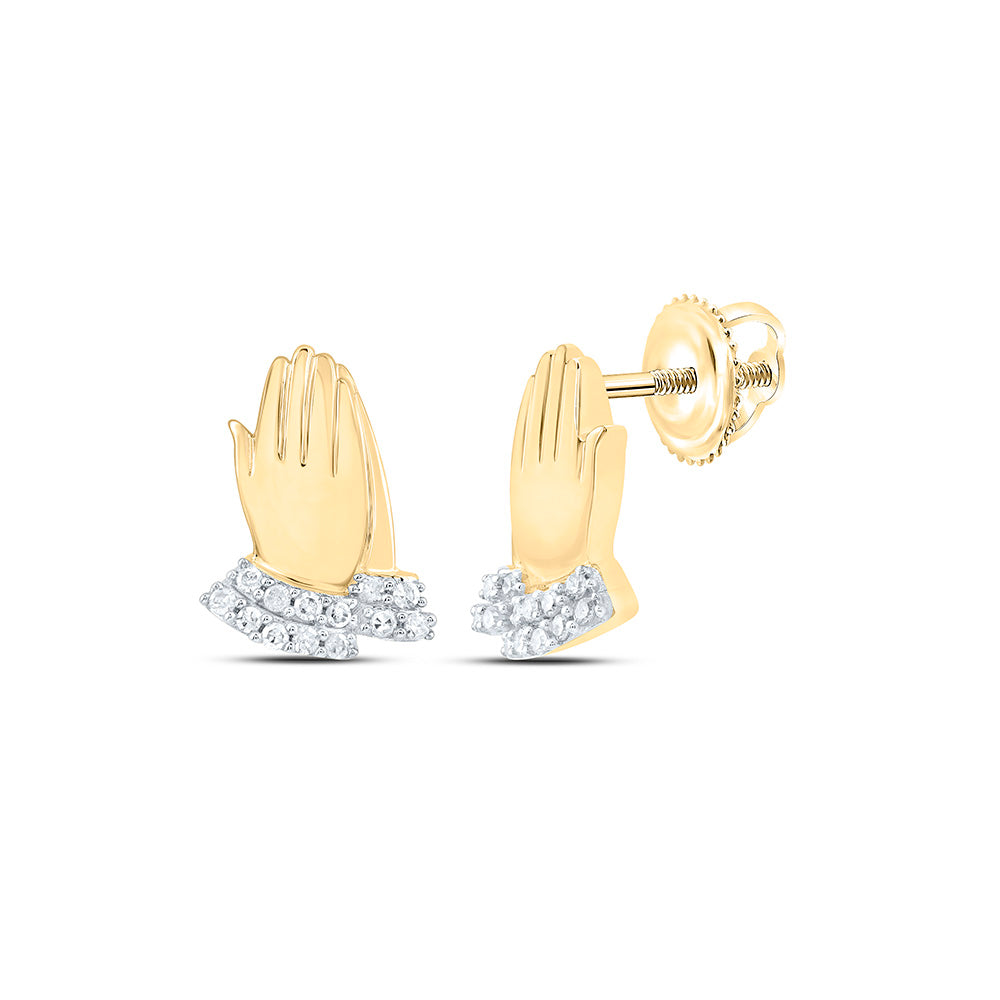 1/12CTW-NAT DIA P1 GIFT PRAYING HAND EARRING Daisy Joyeria