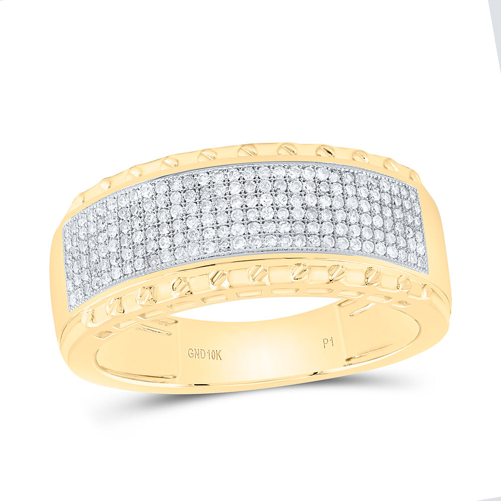 3/8CTW-NAT DIA P1 GIFT MENS BAND Daisy Joyeria