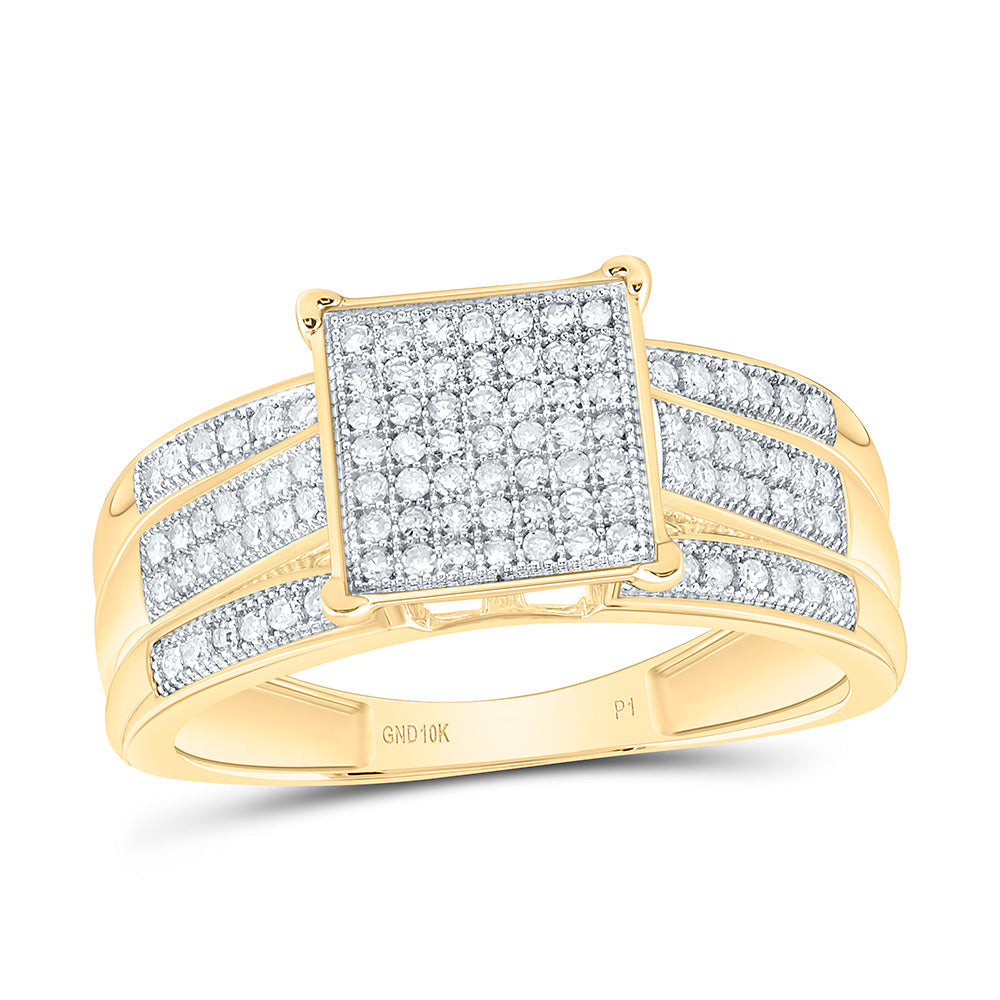 1/3CTW-NAT DIA P1 GIFT MICRO-PAVE SQUARE RING Daisy Joyeria