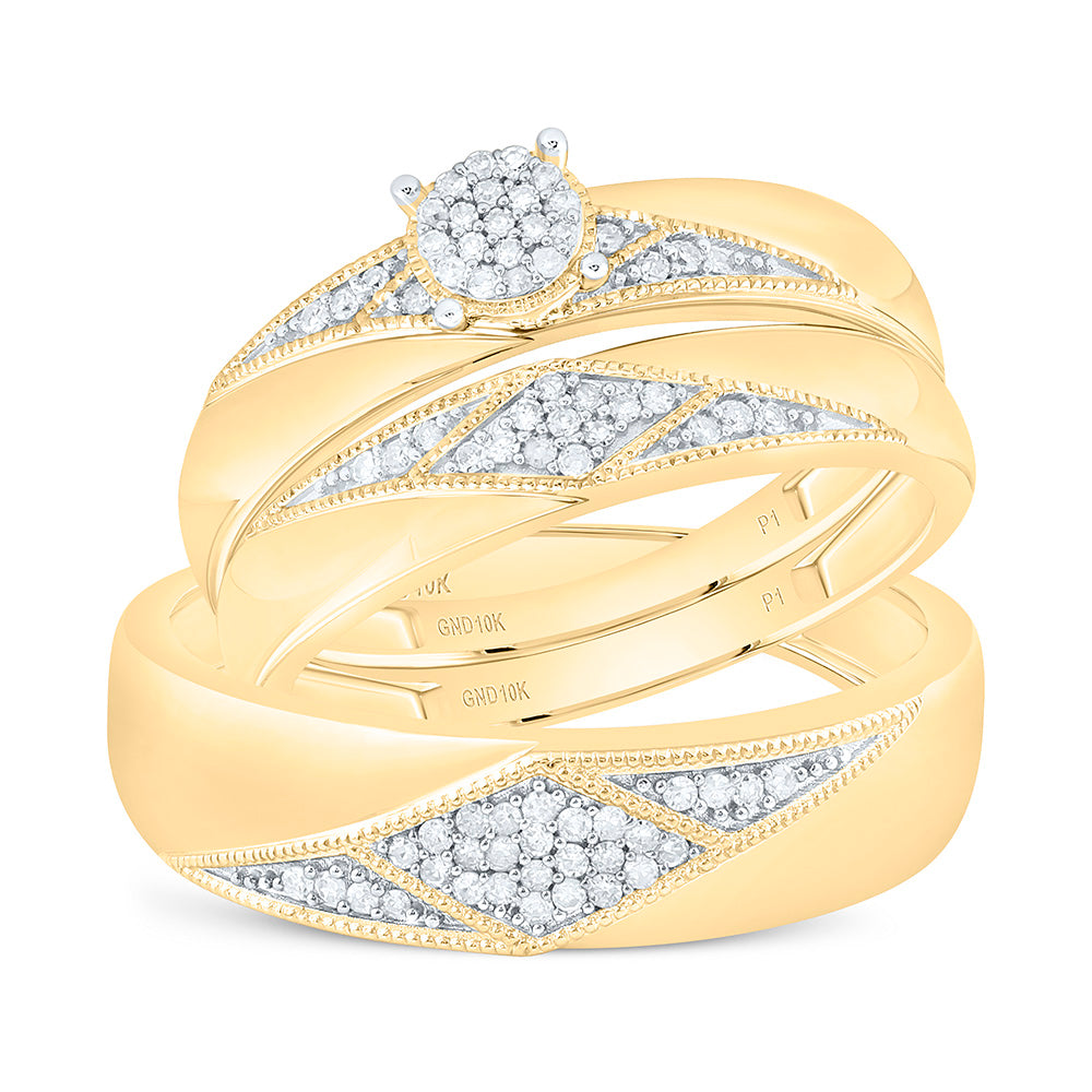 1/5CTW-NAT DIA P1 GIFT MICRO-PAVE ROUND TRIO SET Daisy Joyeria
