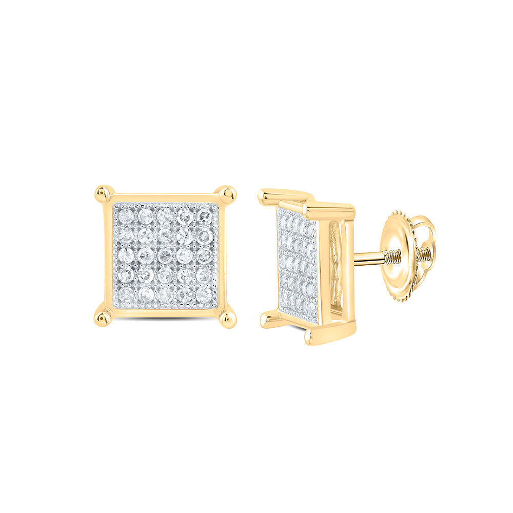 1/8CTW-NAT DIA P1 GIFT MICRO-PAVE SQUARE EARRING Daisy Joyeria