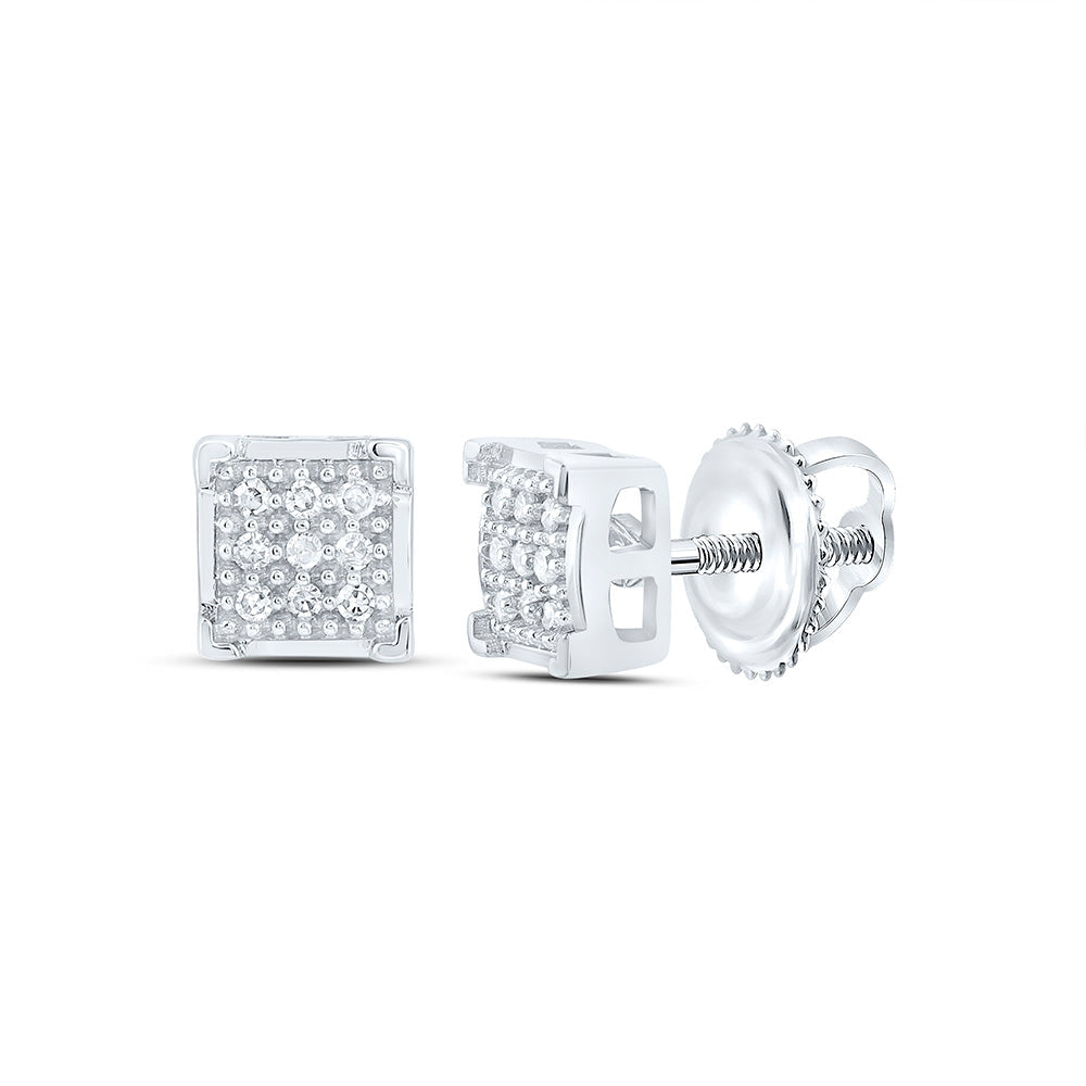 1/20CTW-NAT DIA P1 GIFT MICRO-PAVE SQUARE EARRING Daisy Joyeria