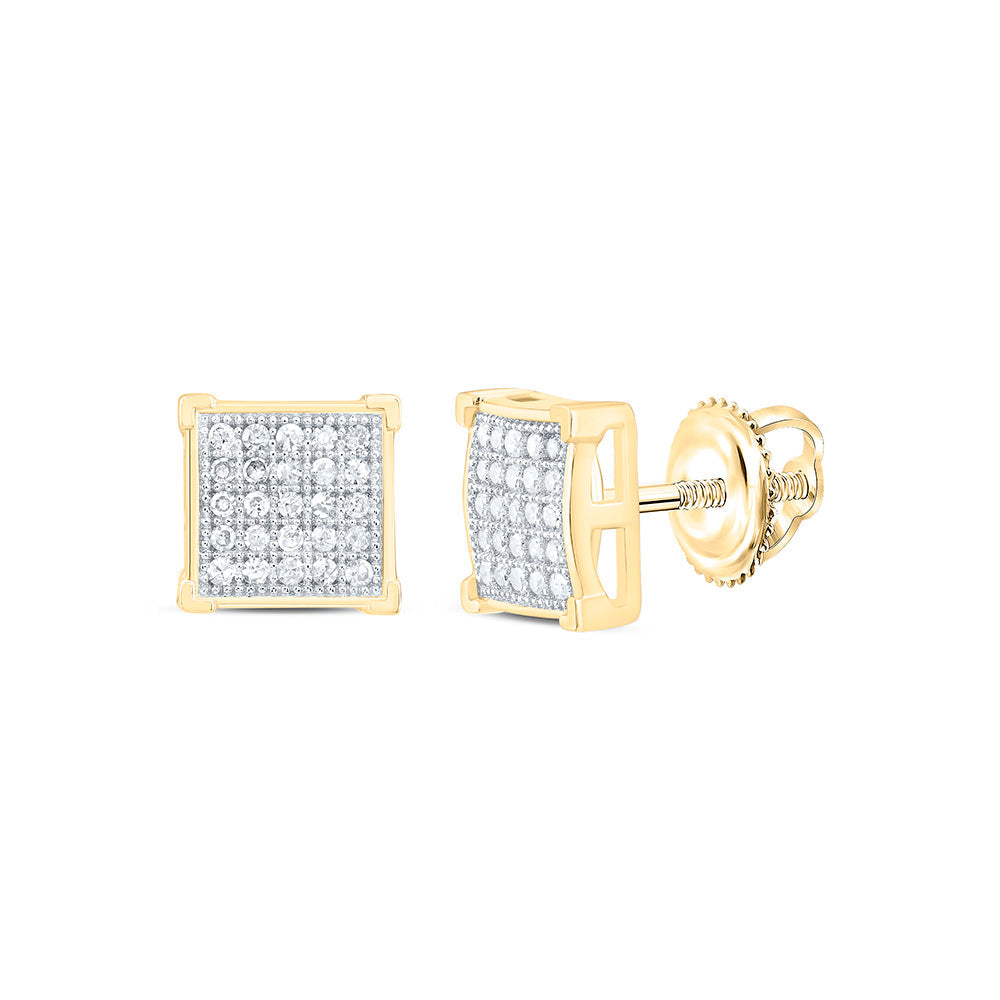 1/8CTW-NAT DIA P1 GIFT MICRO-PAVE SQUARE EARRING Daisy Joyeria