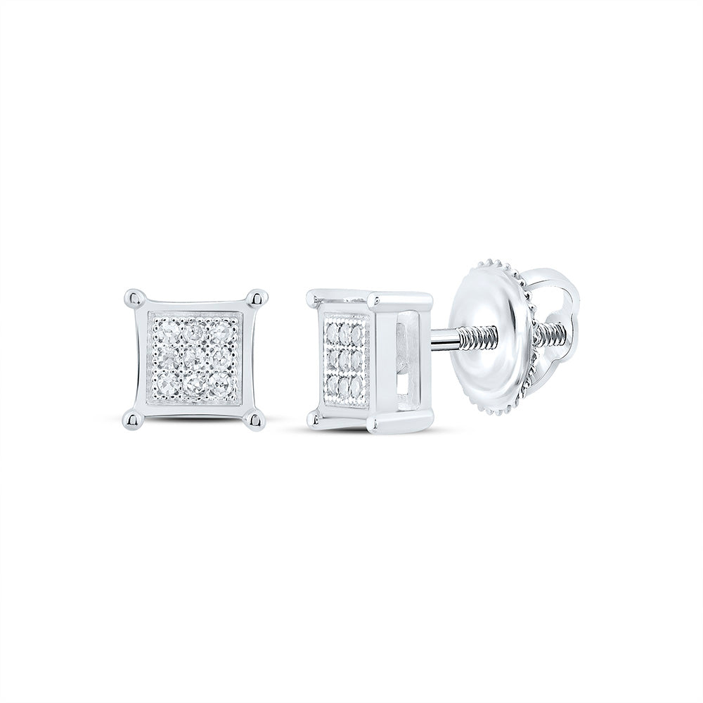 1/20CTW-NAT DIA P1 GIFT MICRO-PAVE SQUARE EARRING Daisy Joyeria