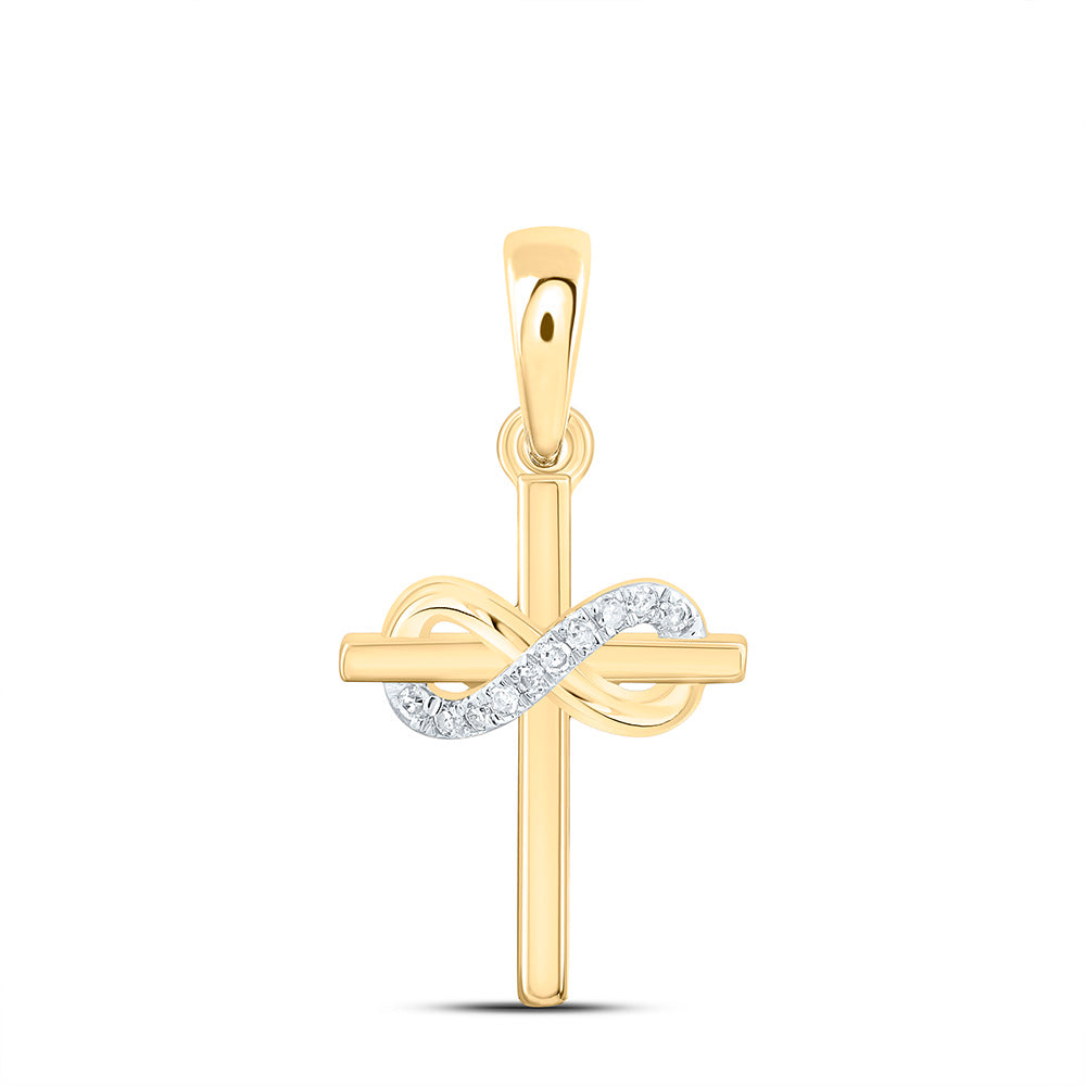 0.030CTW-NAT DIA P1 GIFT INFINITY CROSS PENDANT Daisy Joyeria