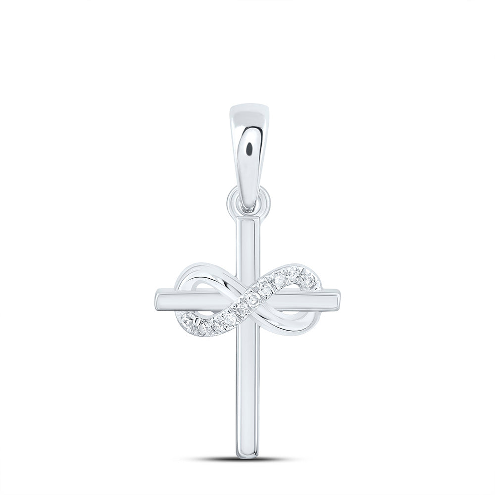 0.030CTW-NAT DIA P1 GIFT INFINITY CROSS PENDANT Daisy Joyeria