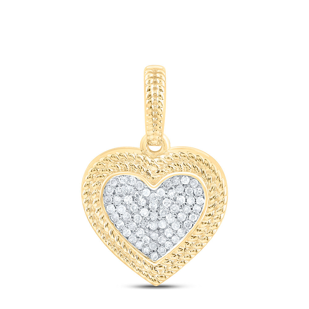 1/8CTW-NAT DIA P1 GIFT MICRO-PAVE HEART PENDANT Daisy Joyeria