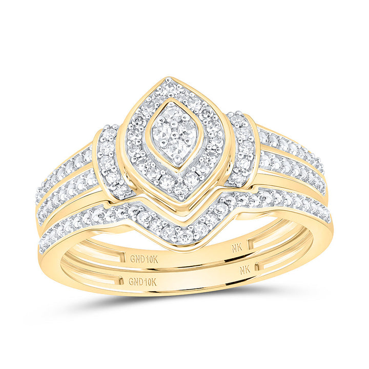 1/5CTW-NAT DIA NK FASHION MARQUISE BRIDAL SET Daisy Joyeria