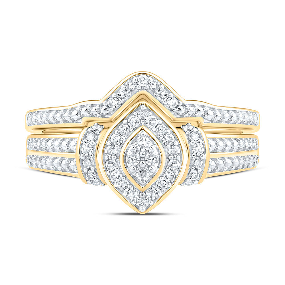 1/5CTW-NAT DIA NK FASHION MARQUISE BRIDAL SET Daisy Joyeria